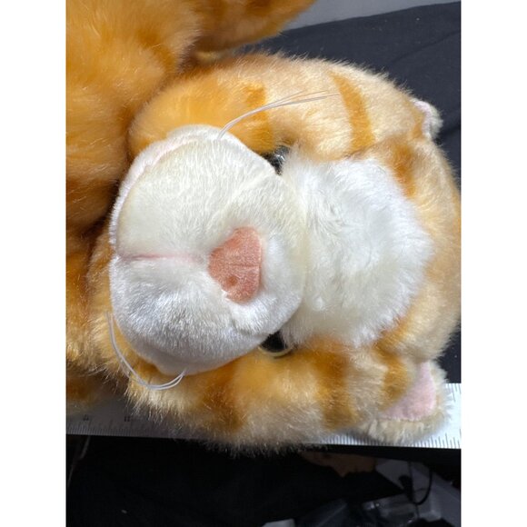 Stuffed Animal Cat Plush Toy By SKM . 14" Orange White Tabby Fat Cat Kitten Stri - Picture 7 of 9